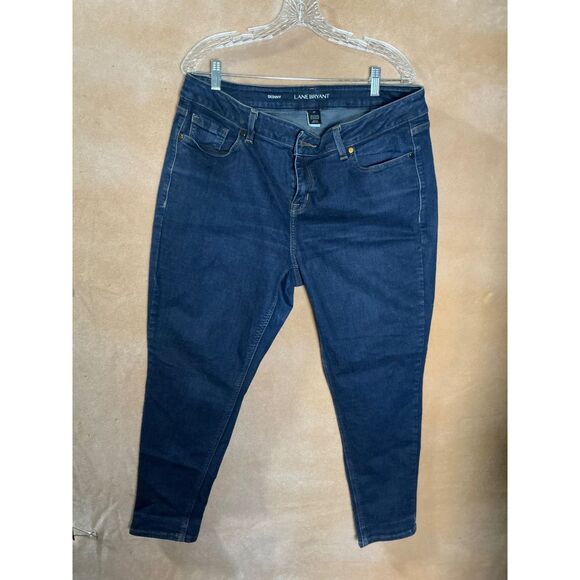 Lane Bryant Womens Skinny Jeans Dark Wash Denim Size 16P - Picture 2 of 7